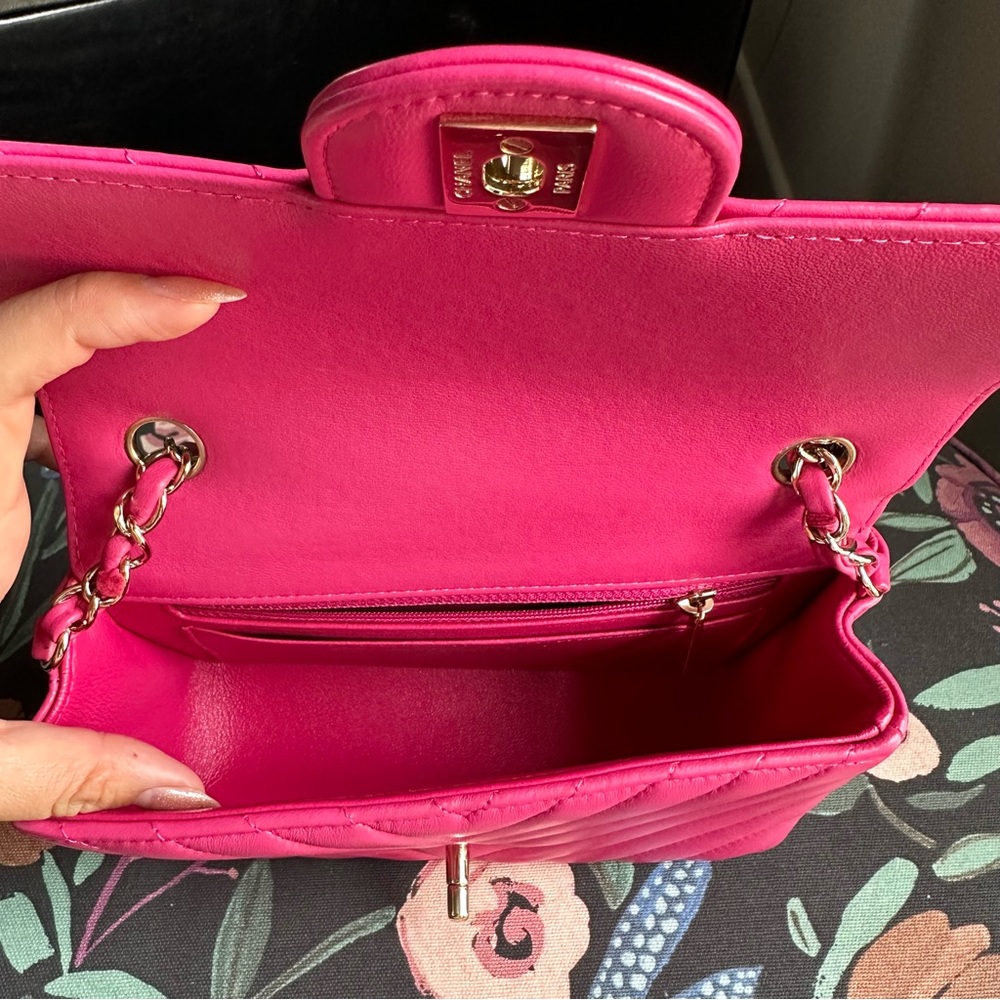 Authentic Chanel Mini Rectangular Chevron Bag In … - image 3